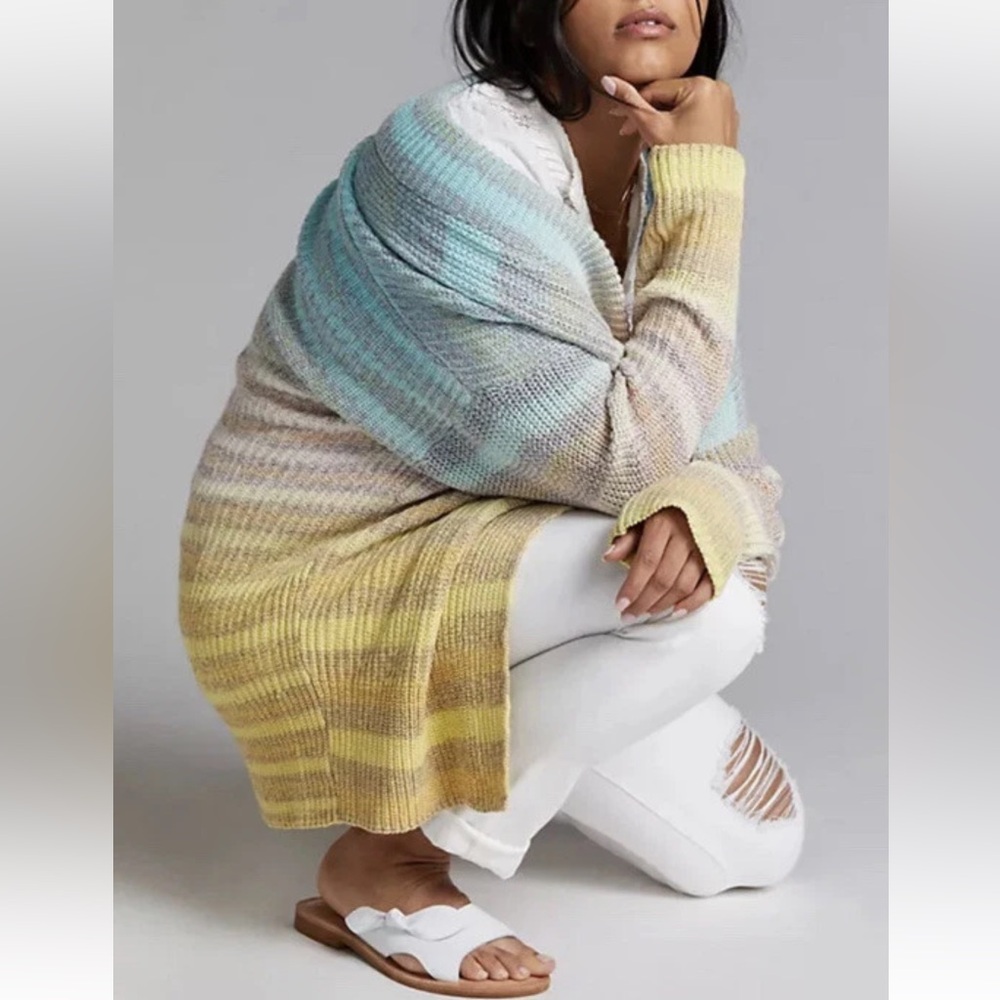 Anthropologie Pilcro Space Dyed Open Front Cardigan Size Medium - Picture 2 of 10